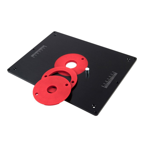 Freestafel inlegplaat 230 x 305 mm aluminium inclusief 3 freesringen