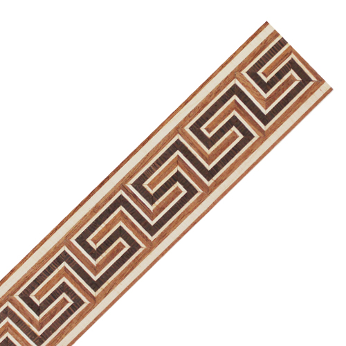Inleglijst fineer slinger donker bruin met licht bruin, 37 x 1000 mm