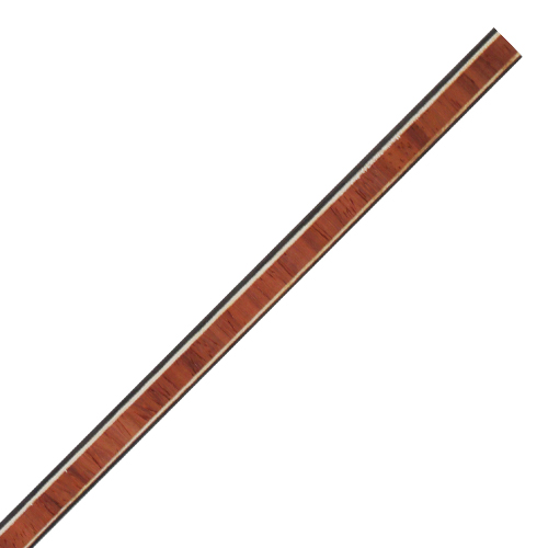 Inleglijst fineer rood met wit zwart rand, 10 x 1000 mm