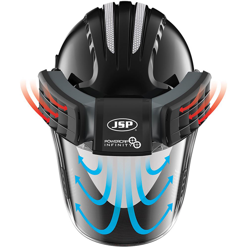 JSP PowerCap Infinity complete helm met luchtventilatie zwart