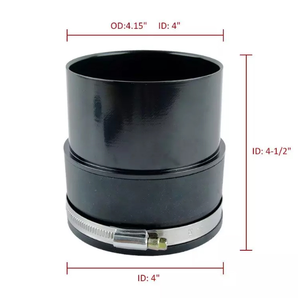 Reductiemof Ø 100 > Ø 100 mm met slangklem