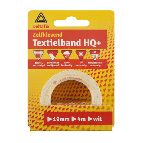 Deltafix watervaste textielband wit 19 mm