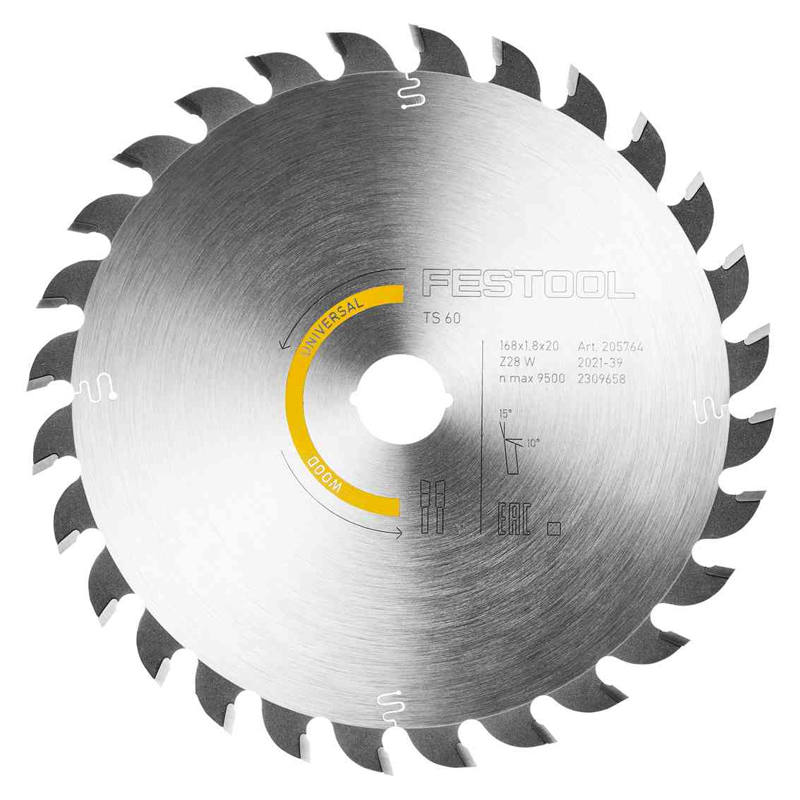 Festool cirkelzaagblad wood universal 168 x 1,8 x 20 mm W28