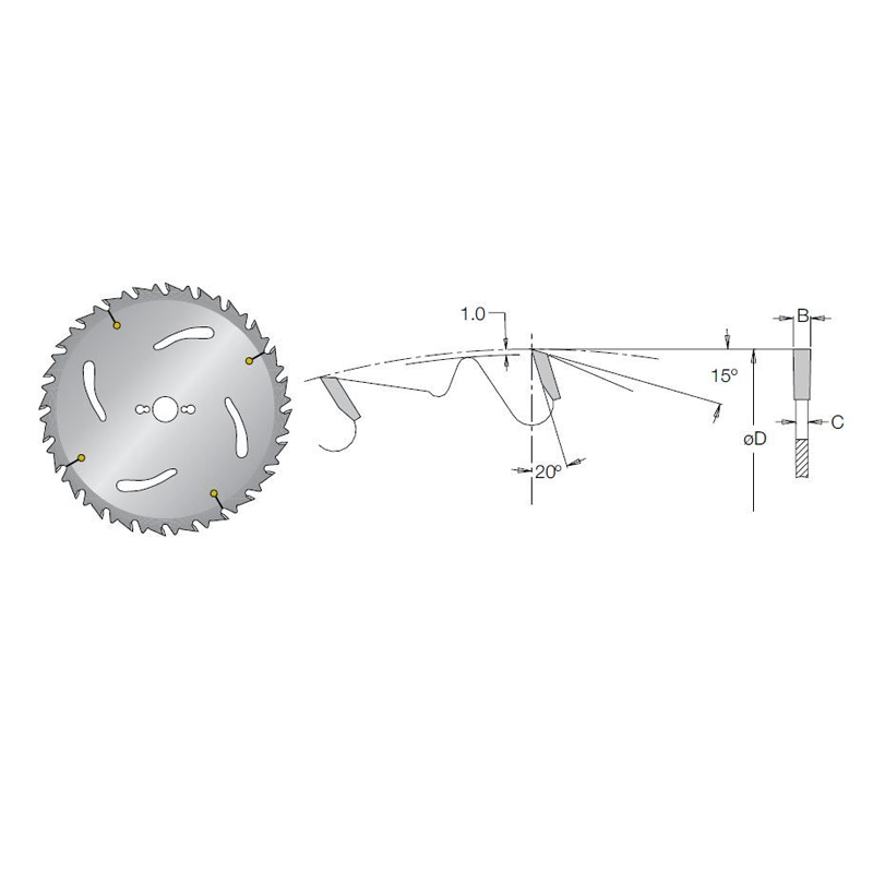 Dimar cirkelzaagblad MAFG 550 x 2,8/ 4,0 x 30 mm 48T