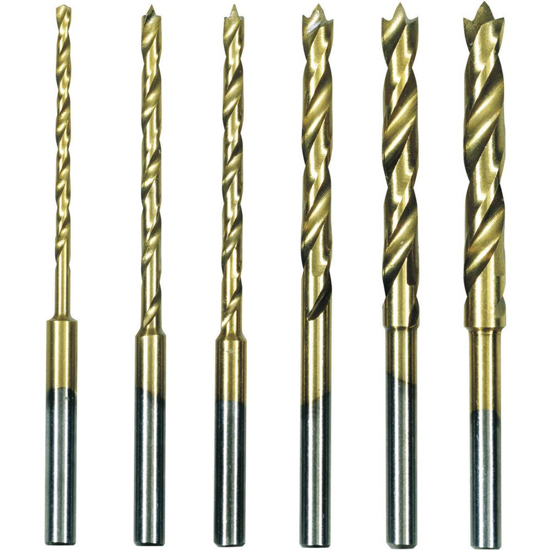 Proxxon spiraalboren met centreerpunt 1,5 - 4,0 mm, 6 stuks