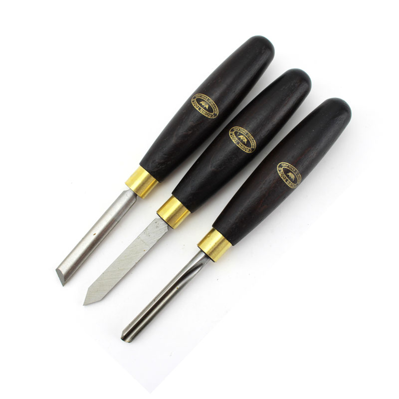 Crown houtdraaibeitelset voor pendraaien 3-delig