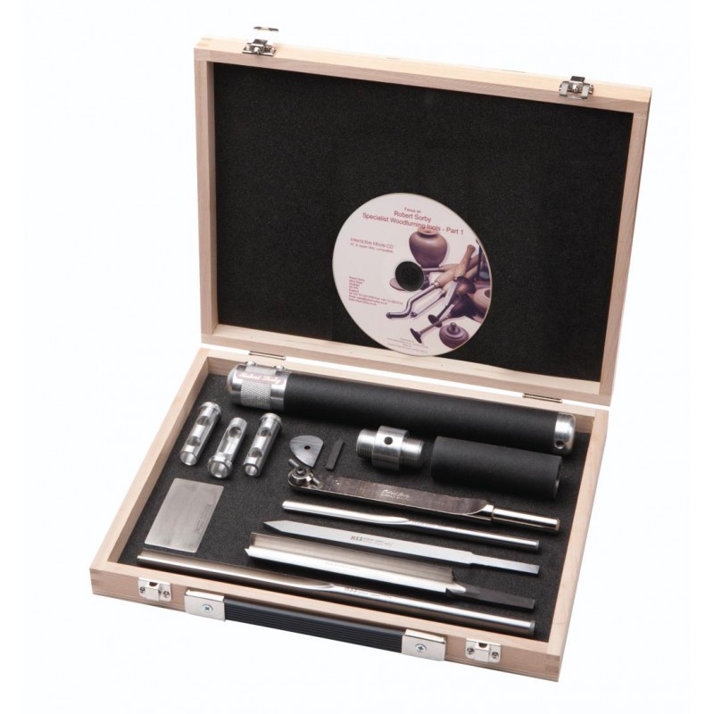 Sorby Sovereign systeem Hollowing set in houten kist
