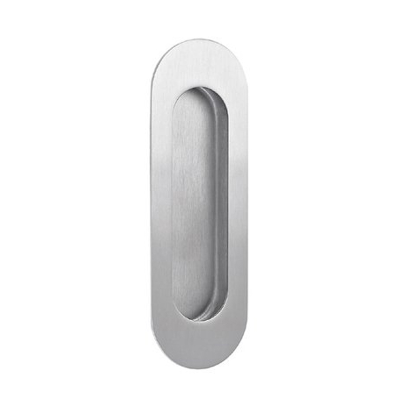 Schuifdeurkom ovaal 120 x 40 mm blind RVS mat - laatste voorraad
