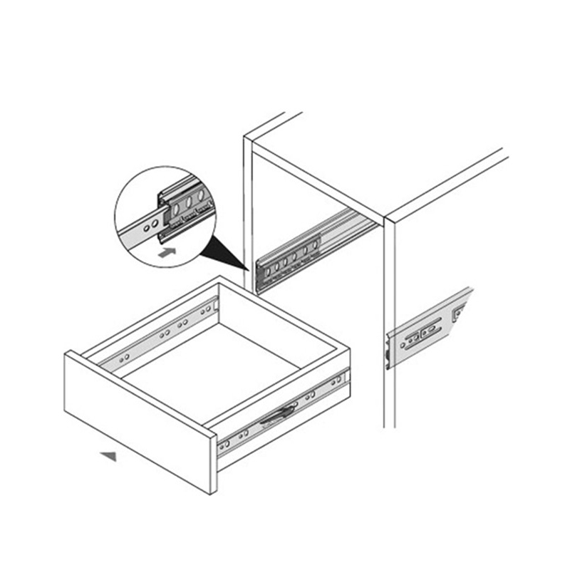 Ladegeleiders volledig uittrekbaar 550 mm, 2 stuks