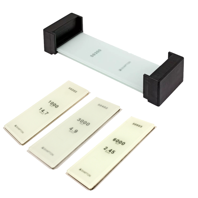 Shapton glas wetstenen set 1000/ 3000/ 6000 inclusief opslag