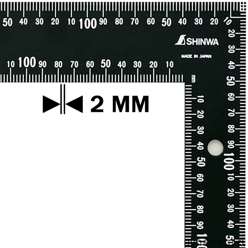 Shinwa Japanse winkelhaak 8x maataanduiding 400/600 mm zwart