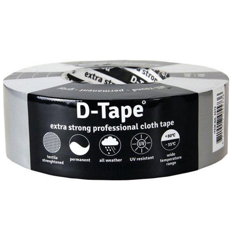 Deltafix Ducttape zelfklevend extra kwaliteit permanent grijs 50 meter x 50 mm