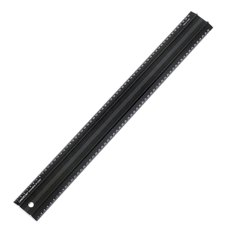 Veritas liniaal zwart aluminium vlak 600 mm