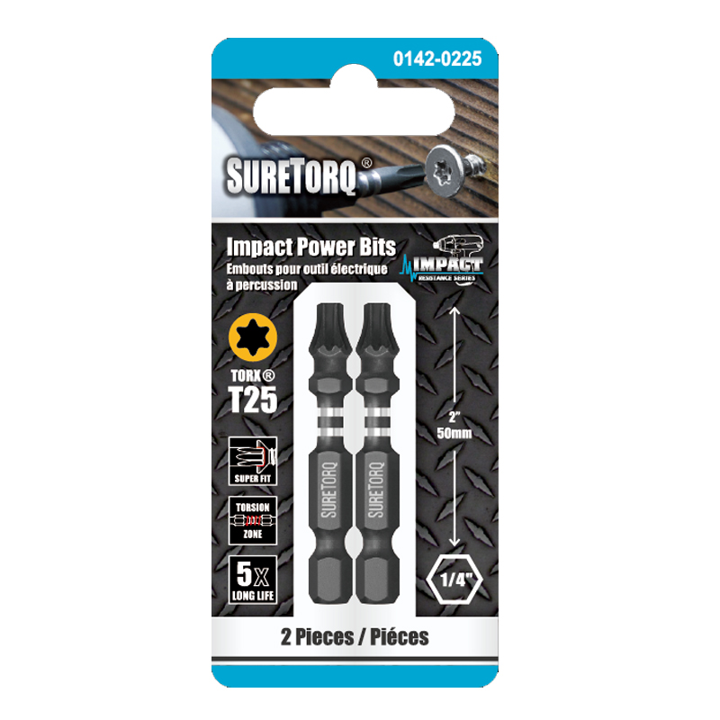 SureTorq verlengde impact bit Torx T25 - 2 stuks