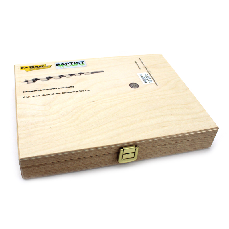 Famag slangenborenset Ø 10, 12, 14, 16, 18 en 20 x 235 mm in houten kist