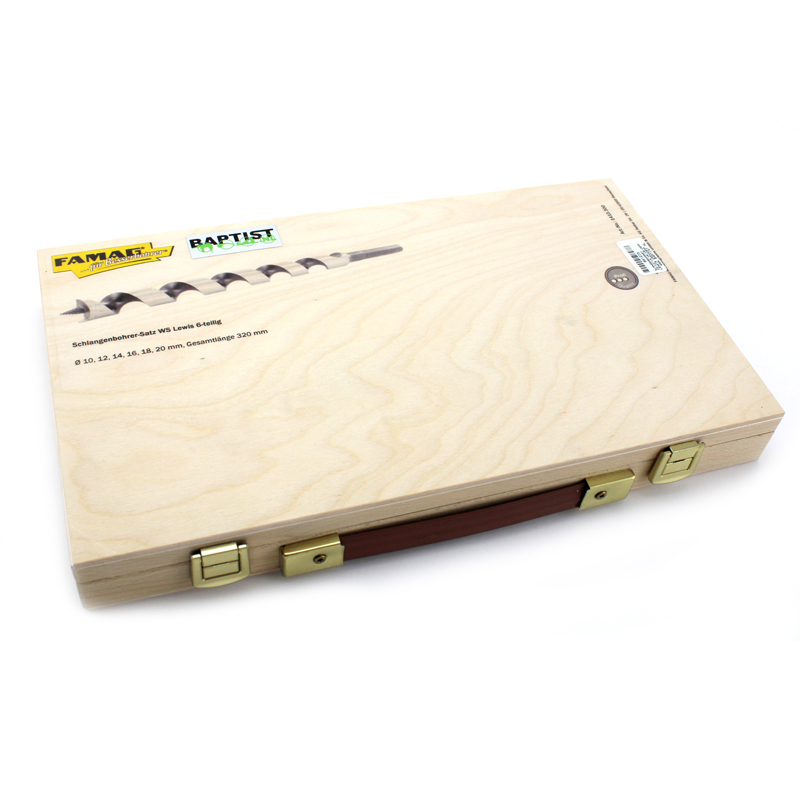 Famag slangenborenset Ø 10, 12, 14, 16, 18 en 20 x 320 mm in houten kist