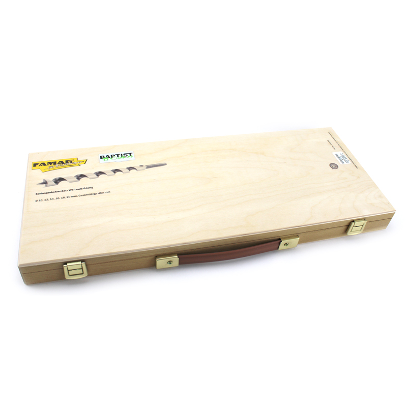 Famag slangenborenset Ø 10, 12, 14, 16, 18 en 20 x 460 mm in houten kist