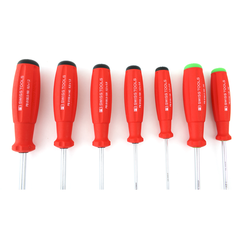 PB Swiss Tools schroevendraaierset plat en Pozidriv 7-delig