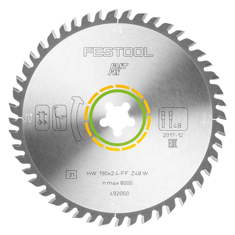 Festool cirkelzaagblad wood fine cut 190 x 2,4 mm FF W48