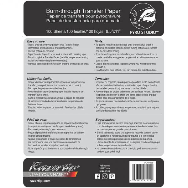 Razertip burn-through papier 100 stuks