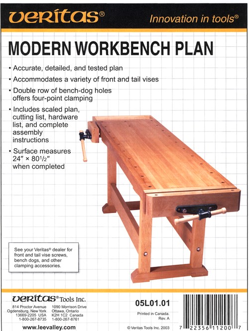 Werktekening: Modern Bench