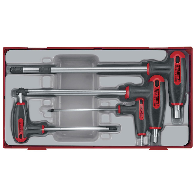 Tengtools TTHEX7 inbussleutelset met T-hendel, 7-delig