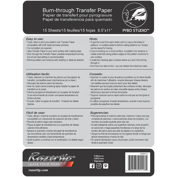 Razertip burn-through papier 15 stuks