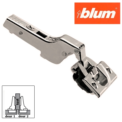 Blum keukenkastscharnier Clip Blumotion nikkel 110º middenaanslag