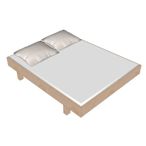 Werktekening: tweepersoonsbed 'Azobe'