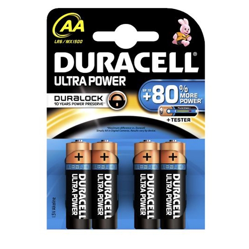 Duracell blister @ 4 batterijen ultra AA LR6