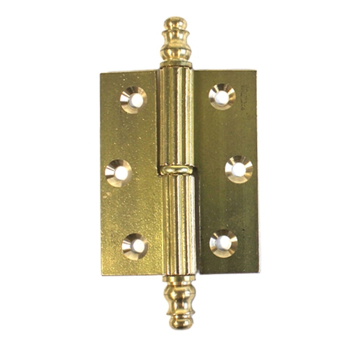 Meubelpaumelle messing ongelakt 50 x 40 mm met vaasknop rechts