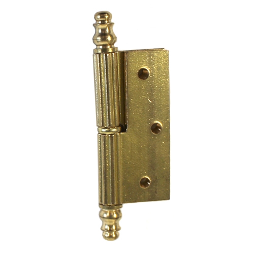 Meubelpaumelle messing ongelakt 50 x 40 mm met vaasknop rechts