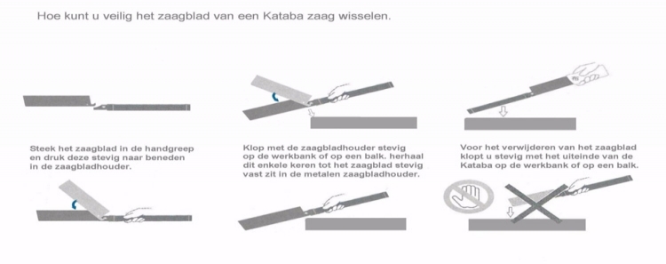 Zaagblad voor Japanse trekzaag kataba 250 mm voor afkorten