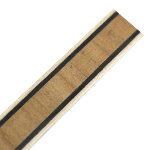 Inleglijst fineer lichtbruin met zwart, 10 x 1000 mm