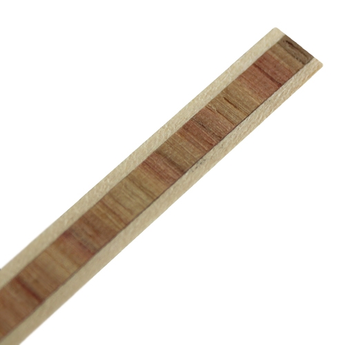 Inleglijst fineer rood, 7 x 1000 mm