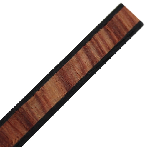 Inleglijst fineer rood met zwarte rand, 6 x 1000 mm