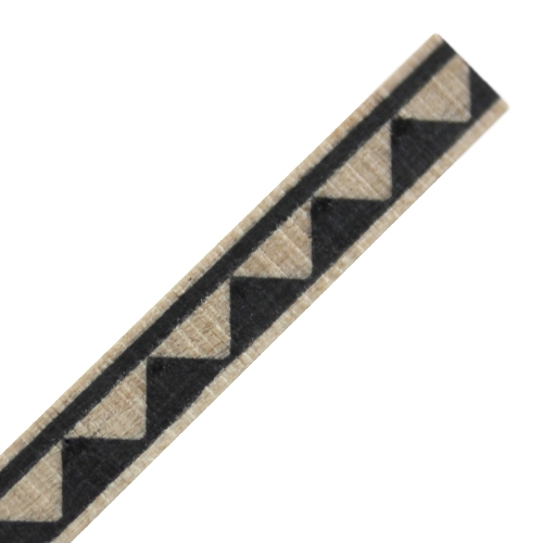 Inleglijst fineer zwart/witte driehoekjes, 6 x 1000 mm