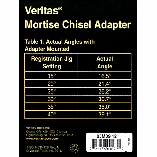 Veritas adapter voor hoge beitels voor beitelslijphulpstuk MK II 