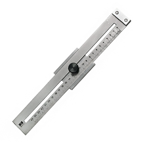 Afschrijfliniaal 250 mm rvs mat verchroomd