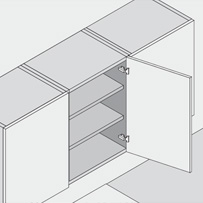 Blum Clip Top scharnier zonder veer nikkel 110º middenaanslag