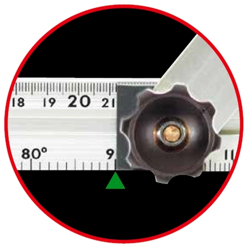 Shinwa Japanse aluminium hoekmeter 600 mm met blokkering