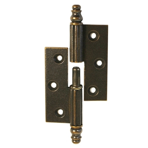 Meubelpaumelle gebronsd 50 x 40 mm met vaasknop rechts