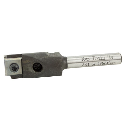 Hm 441-8 groeffrees Ø 18 x 30 mm met wisselmessen (schacht 8 mm)