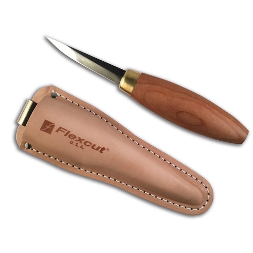 Flexcut KN50 houtsnijmes 'Sloyd Knife' met lederen holster