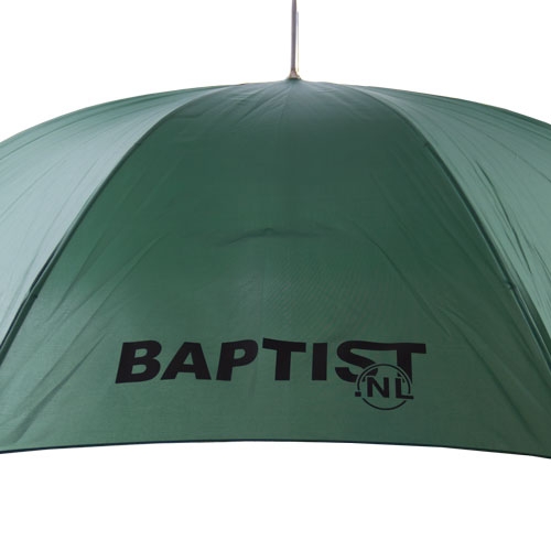 Groene paraplu met Baptist logo