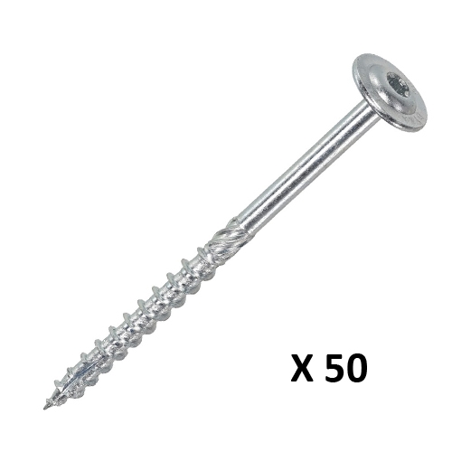Dynaplus Houtbouwschroef VZ tellerkop met snijpunt Torx T30 Ø 6,0 x 80/42 mm