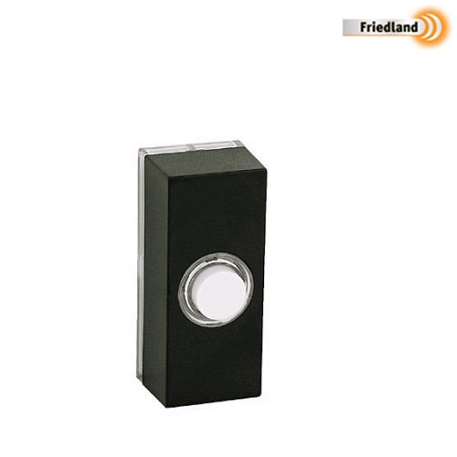 Beldrukker Friedland Lightspot 26x60mm zwart/wit