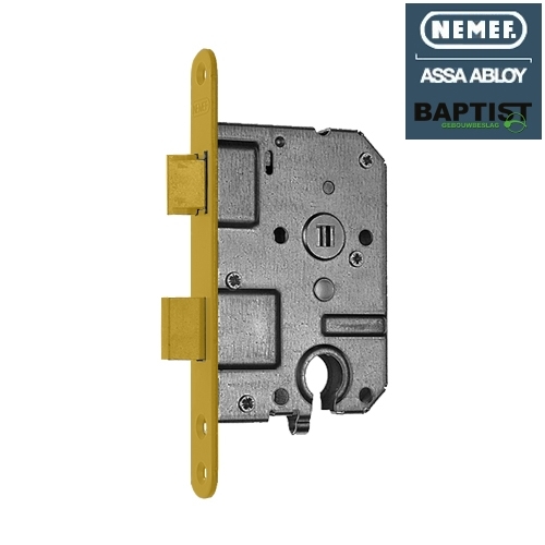 Nemef cilinderslot 12-serie met EXTRA zware veer voorplaat messing