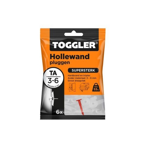 Toggler TA hollewand plug 3 - 6 mm 6 stuks