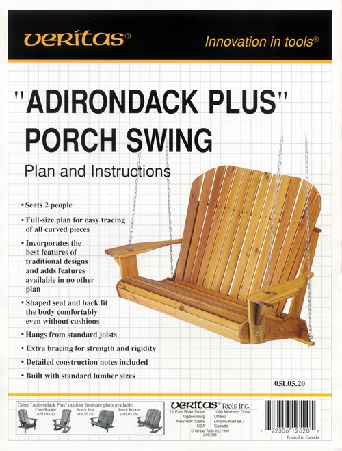 Veritas werktekening: 'Adirondack plus' Porch Swing